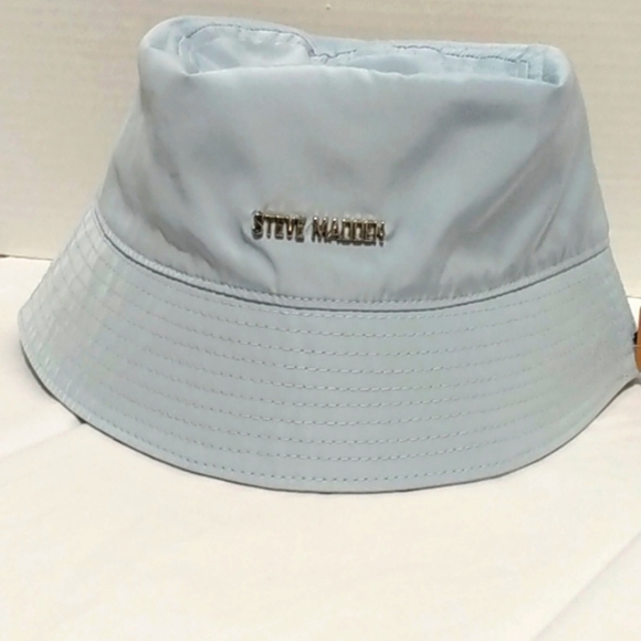 STEVE MADDEN ICE BLUE SATIN LINED BUCKET HAT SIZE OS NWT - Picture 2 of 7